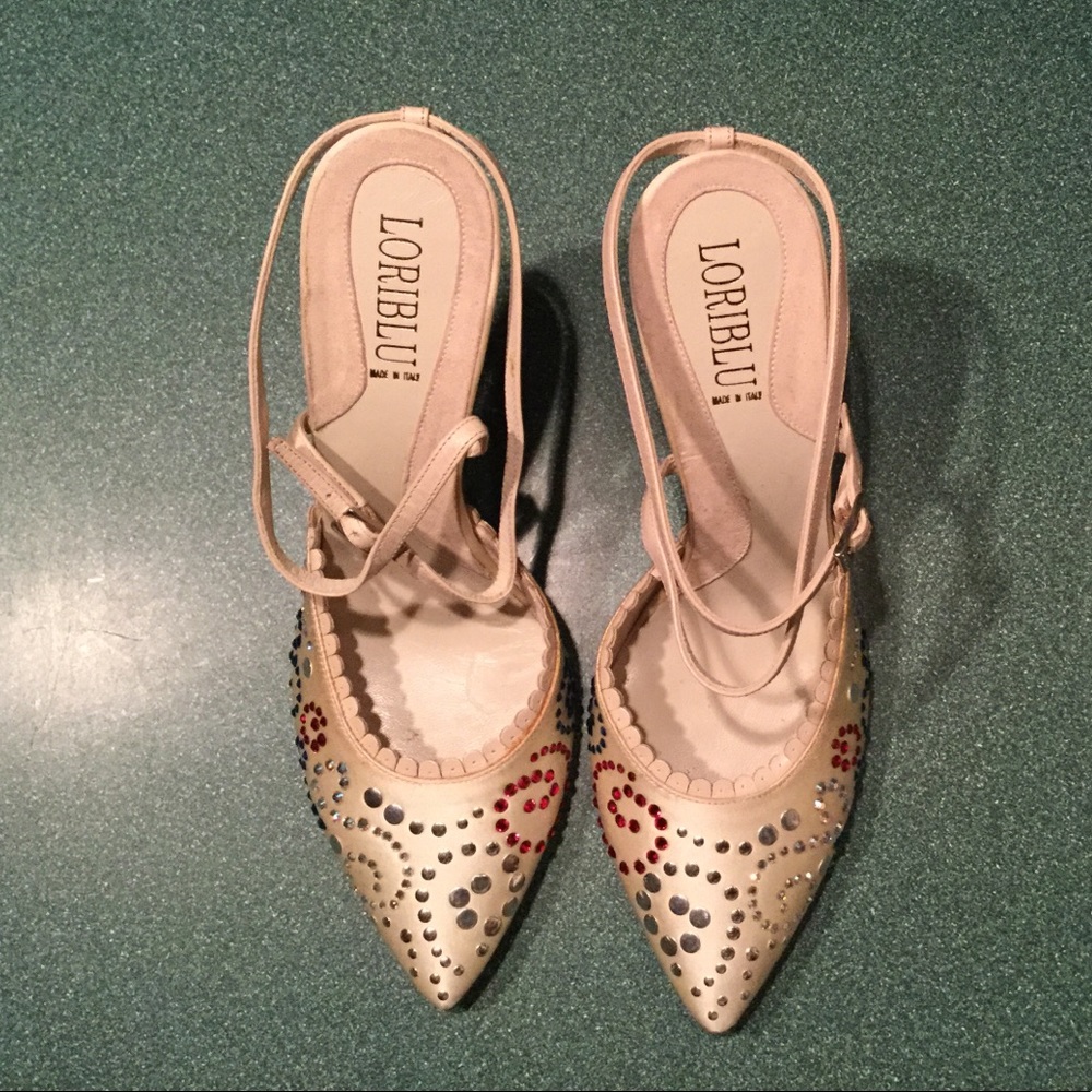 Loriblu dress shoe 37 cream satin with sequins